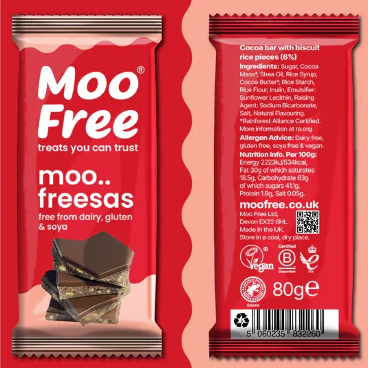 Moo Free Moofreesas Choccy Bar - Large