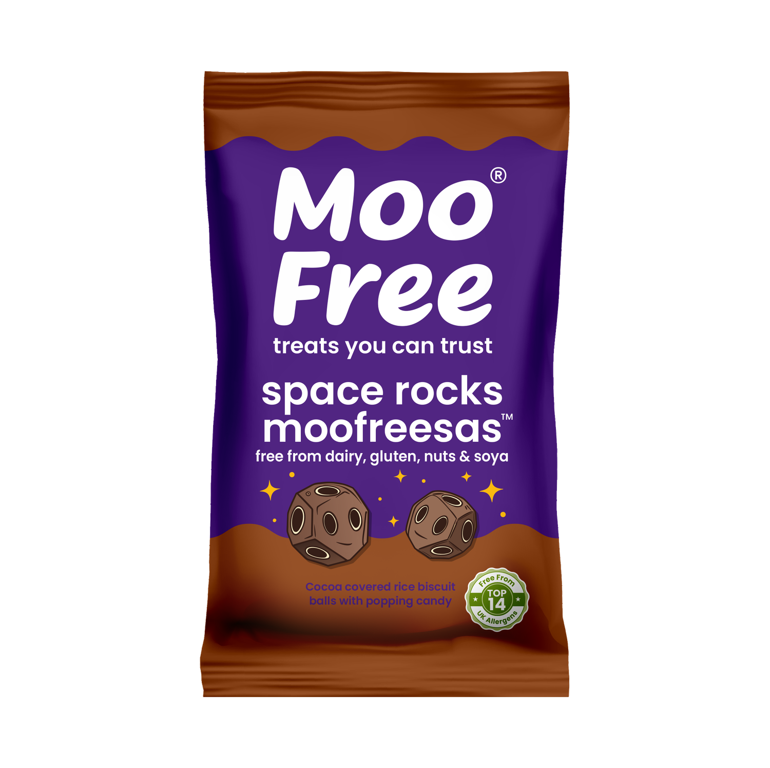 Choccy Space Rocks, by Moo Free