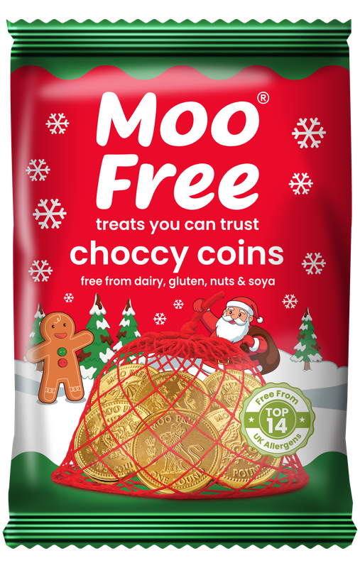 Gold Foiled Choccy Coins, by Moo Free