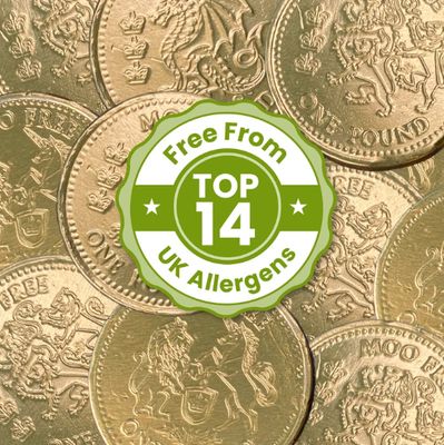 Gold Foiled Choccy Coins, by Moo Free