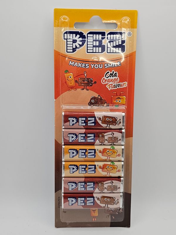 Pez Cola &amp; Orange Candies Refill - 6 Pack