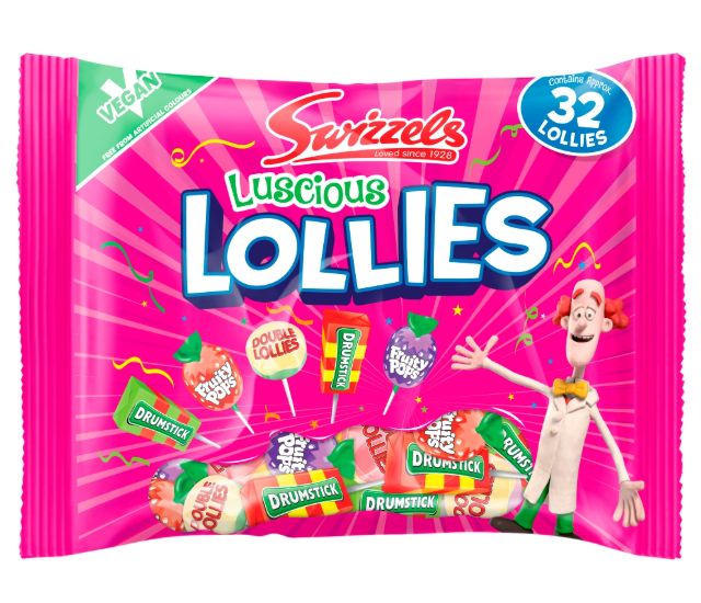 Swizzels Luscious Lollies Bag, by Swizzels (Approx 32 Sweets)