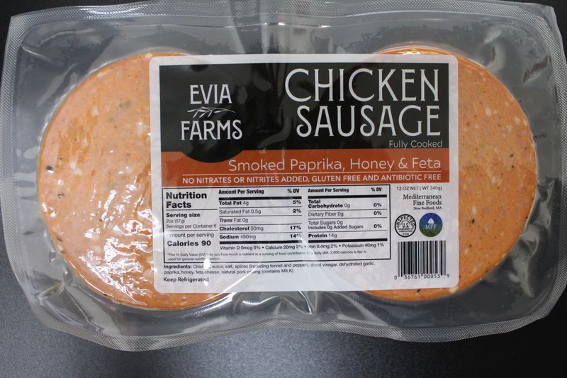 Evia Farms - Chicken Sausage Smoked Paprika, Honey and Feta Patties