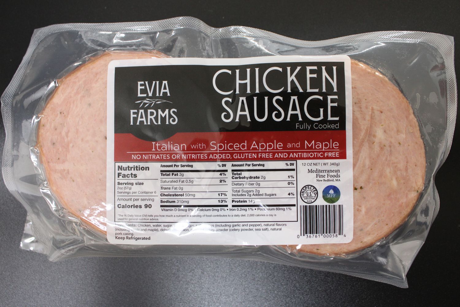 Evia Farms - Chicken Sausage Italian Spiced Apple Maple Patties