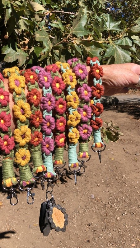 Spring Flower Macrame Wristlet