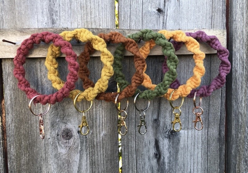 Macrame Bangle Wristlet Keyring