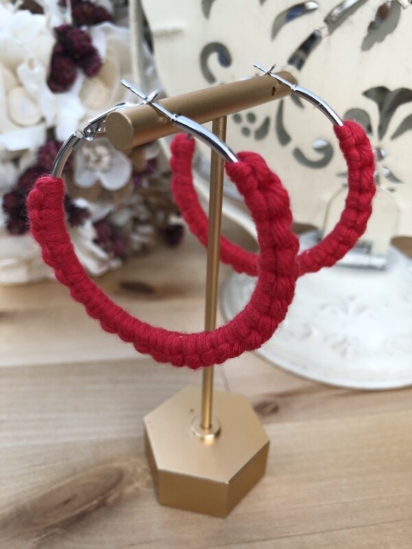Red Sweater  Hoops