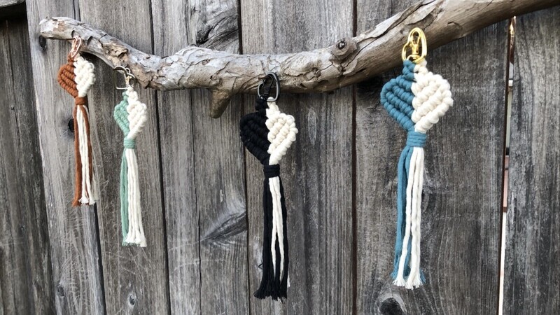 Macrame Heart Keychain/Bag Clip-
