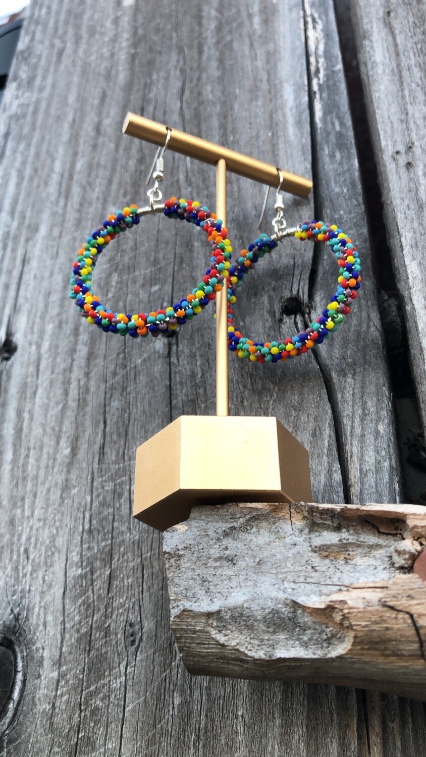 Beaded Confetti Hoops