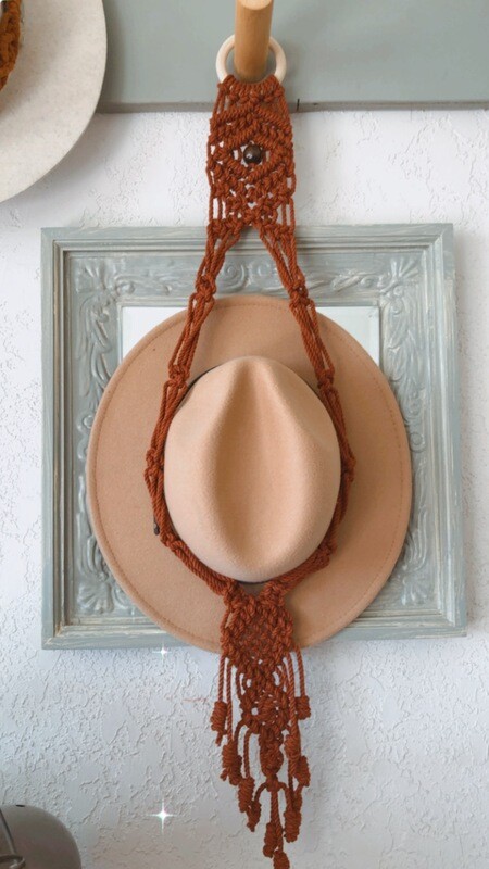 Macrame Hat Holder Wall Hanging