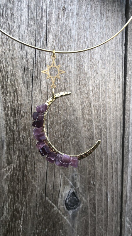Celestial Collection- Amethyst Moon Choker