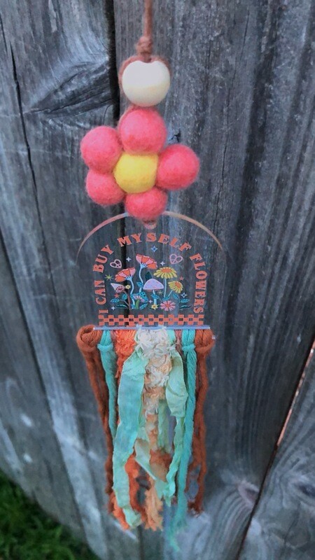 "I can Buy Myself Flowers" Car Charm