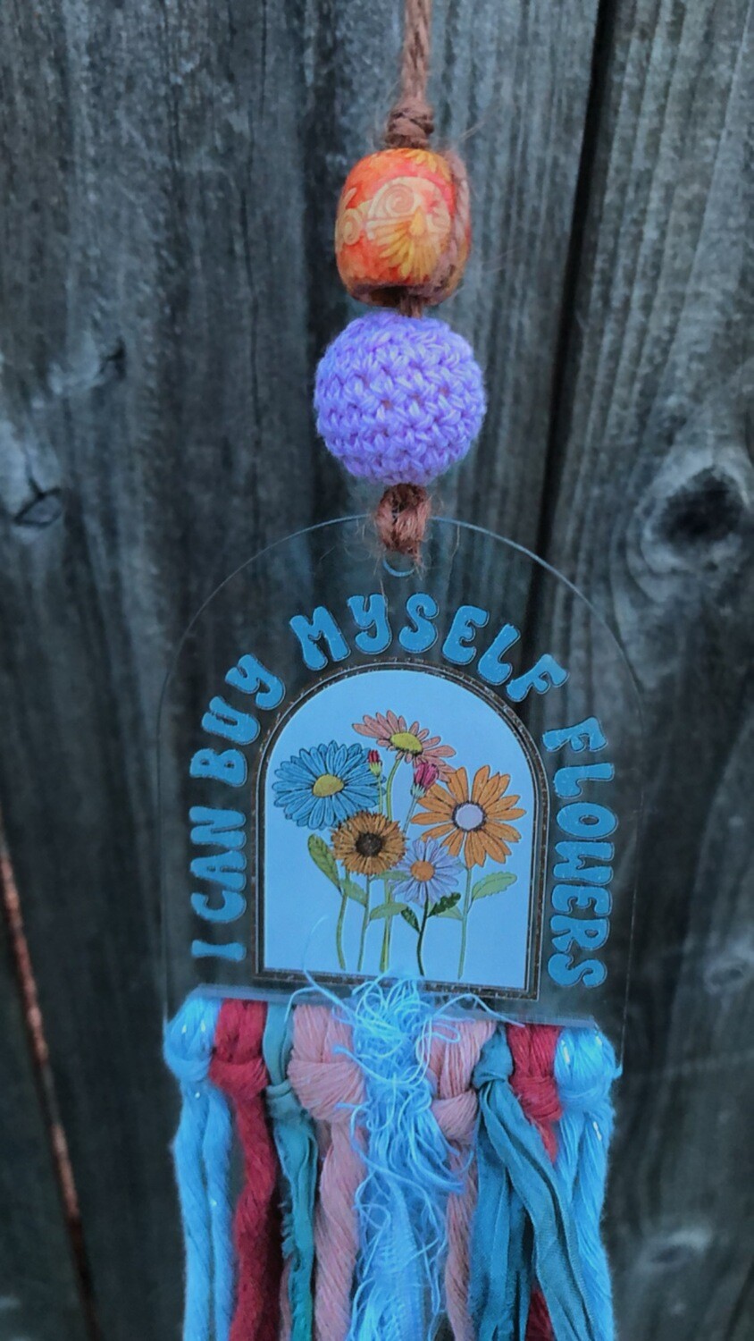 &quot;I Can buy Myself Flowers&quot; Car Charm