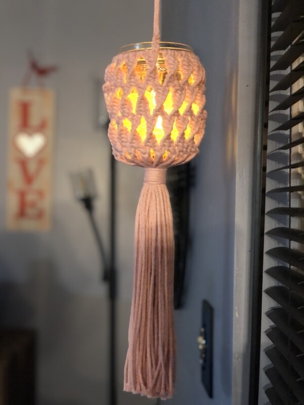 Macrame Tea Light/Flower Holder