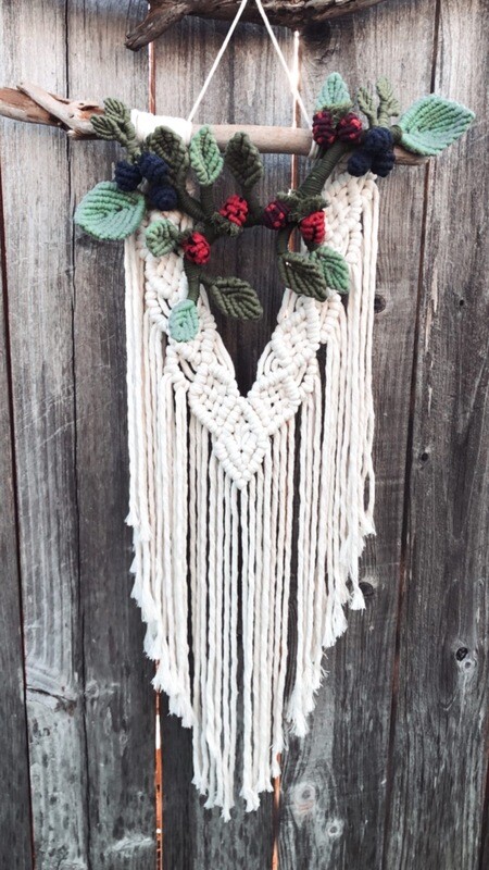 Vines &amp; Berries Macrame Wall Hanging