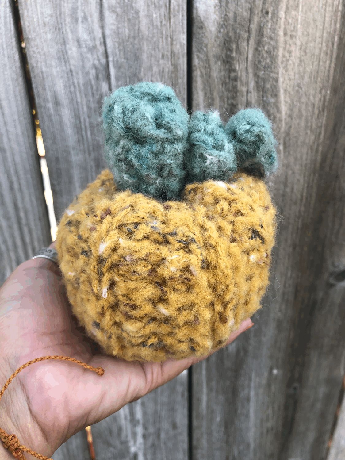 Cozy Speckled Crochet Pumpkin-Medium