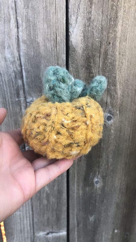 Cozy Speckled Crocheted  Pumpkin -small