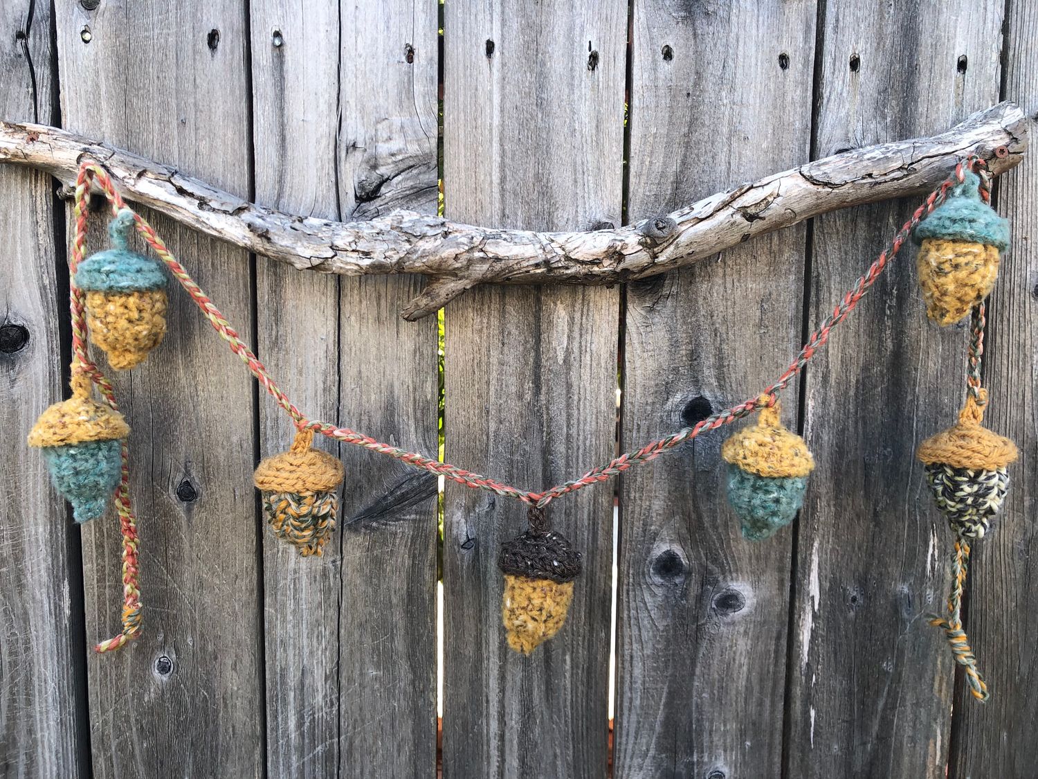 Crocheted Fall Acorn Garland