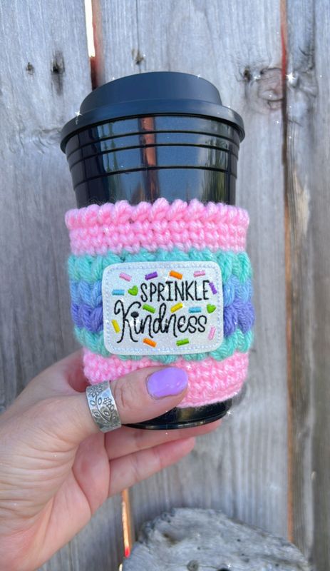 Coffee Cup Cozy - &quot;Sprinkle Kindness&quot;