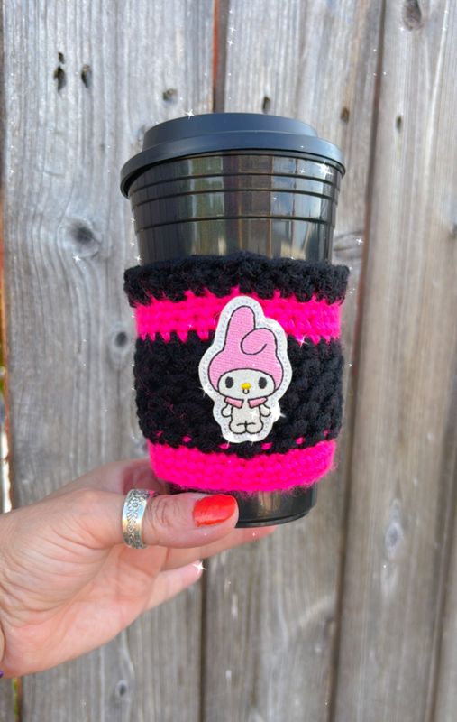 Coffee Cup Cozy -&quot; Hello Kitty Friend&quot;