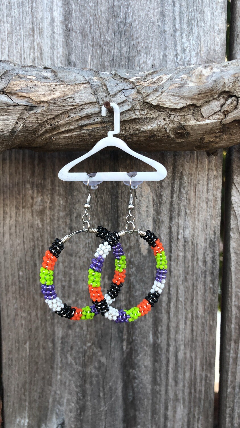 Beaded Halloween Hoops