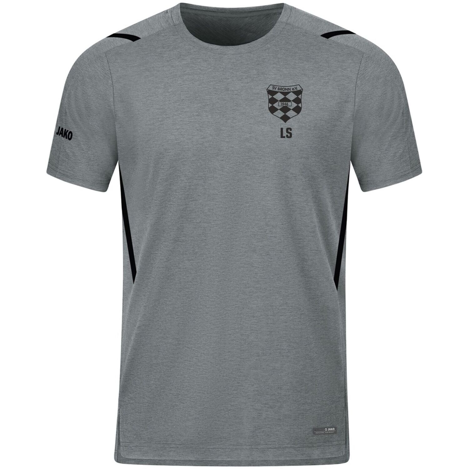JAKO T-Shirt Challenge Herren &amp; Kinder 6121, Farbe: 531 - steingrau meliert/schwarz