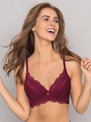 Front Pace Padded Red Bra