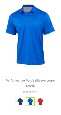 Light Blue Performance Polo's (Sleeve Logo)