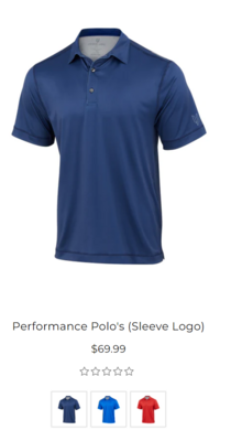 BLUE Performance Polo's (Sleeve Logo)