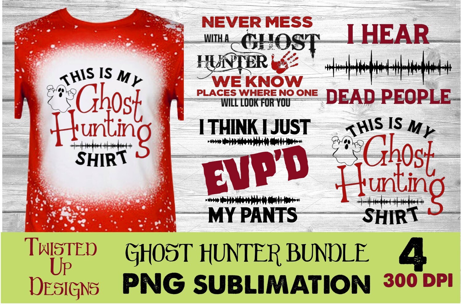 Paranormal Ghost Hunter Bundle PNG Sublimation Design