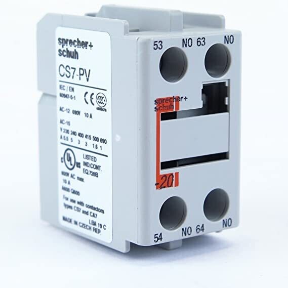 CS7-PV-20 Sprecher+Schuh Front Mounted Auxillary Contacts - D7-X10