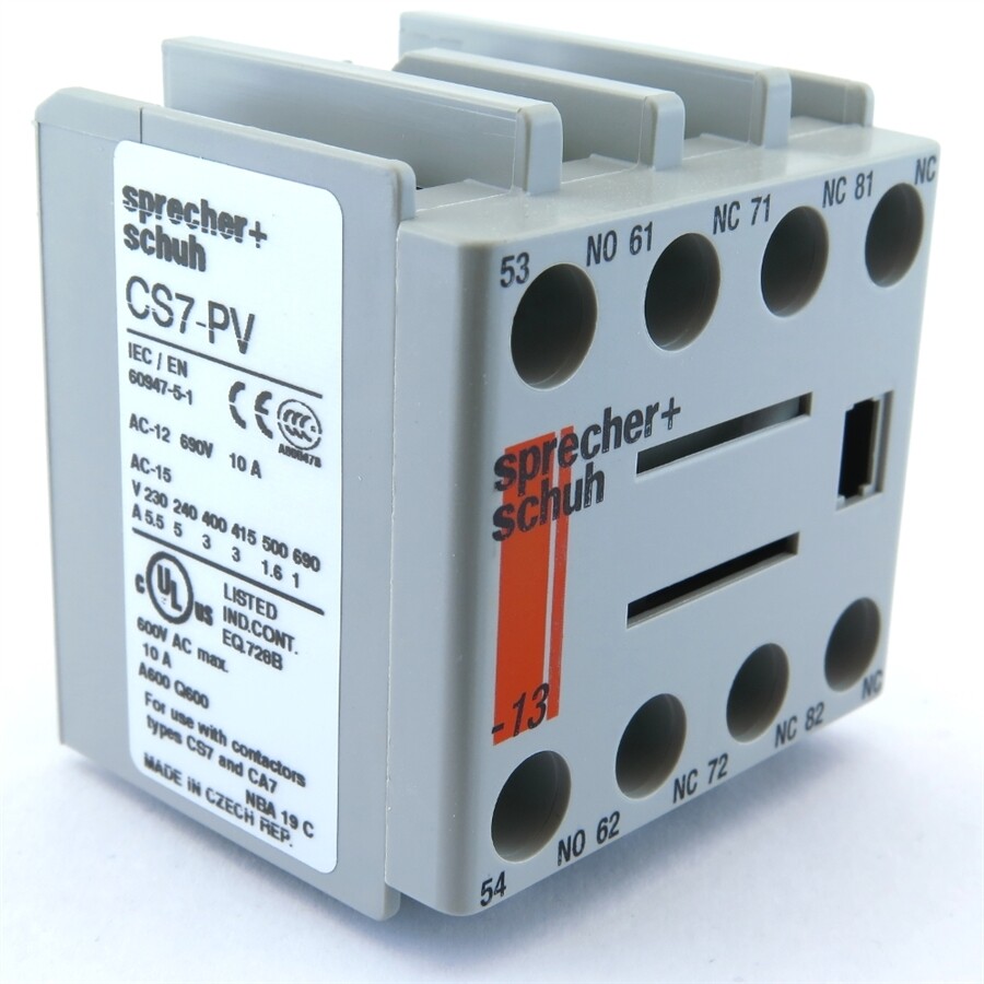 CS7-PV-13 Sprecher+Schuh Auxiliary Contact Block - D7-X10