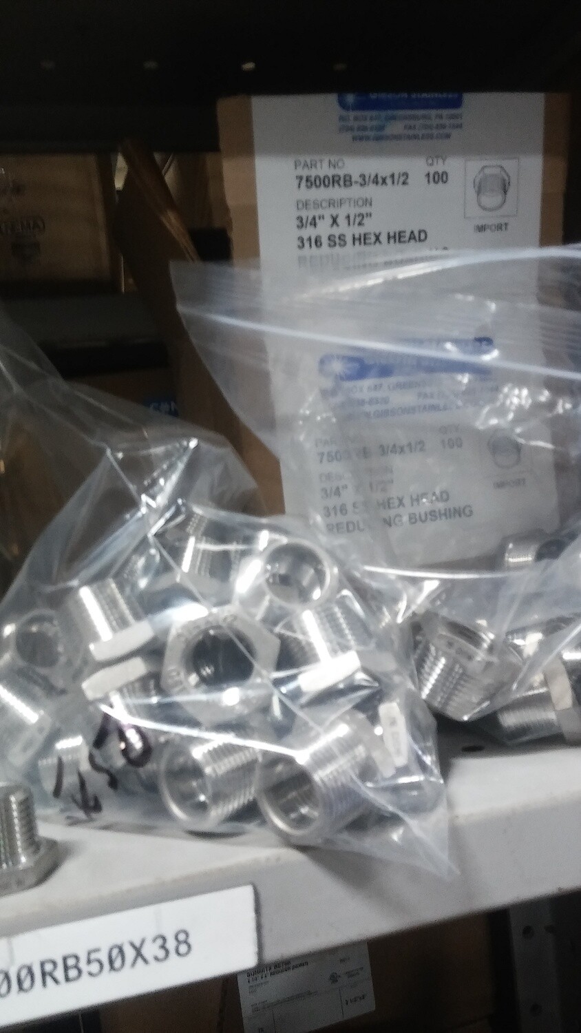 3/4 X 1/2 Stainless Steel Hex Head Reducing Bushing 7500RB GIBSON - D7-X10