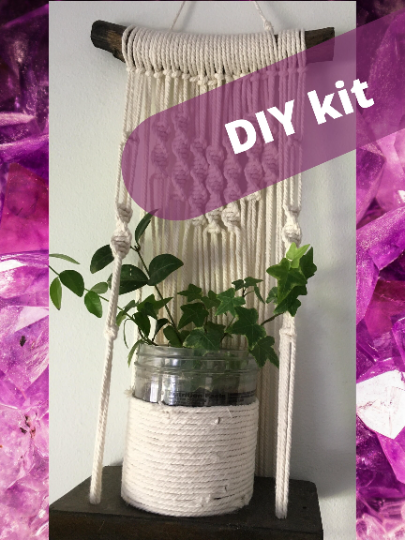 Macrame wall shelf Heart Motif DIY kit