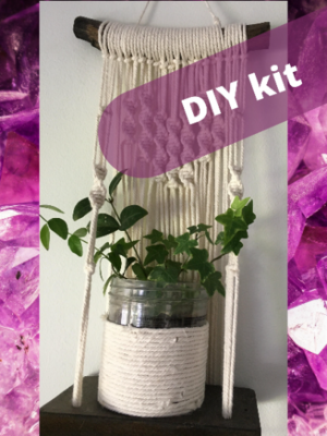 Macrame wall shelf Heart Motif DIY kit