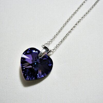 Sterling Silver Swarovski® Xilion Heart Necklace