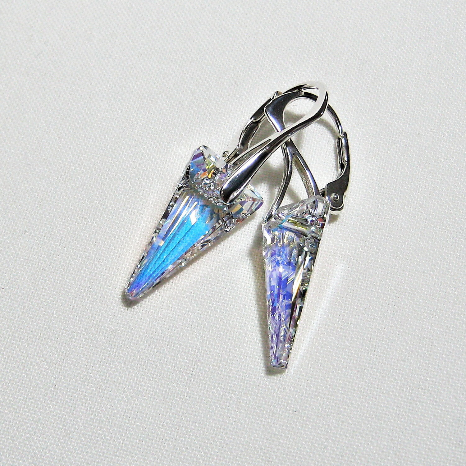 Sterling Silver Swarovski® Spike Leverback Earrings