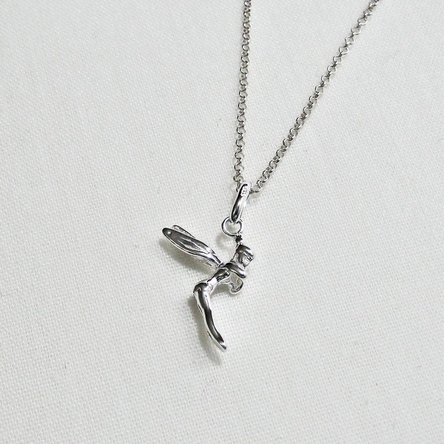 Sterling Silver Faerie Charm Pendant Necklace