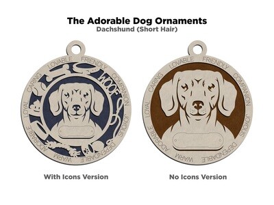 Dachshund Dog Breed Ornaments (Short and Long Hair Options)