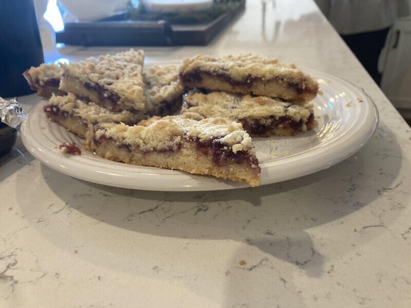 Raspberry Hungarian Shortbread Bar