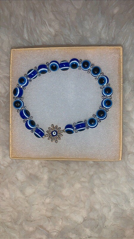 Evil eye bracelet with charm
