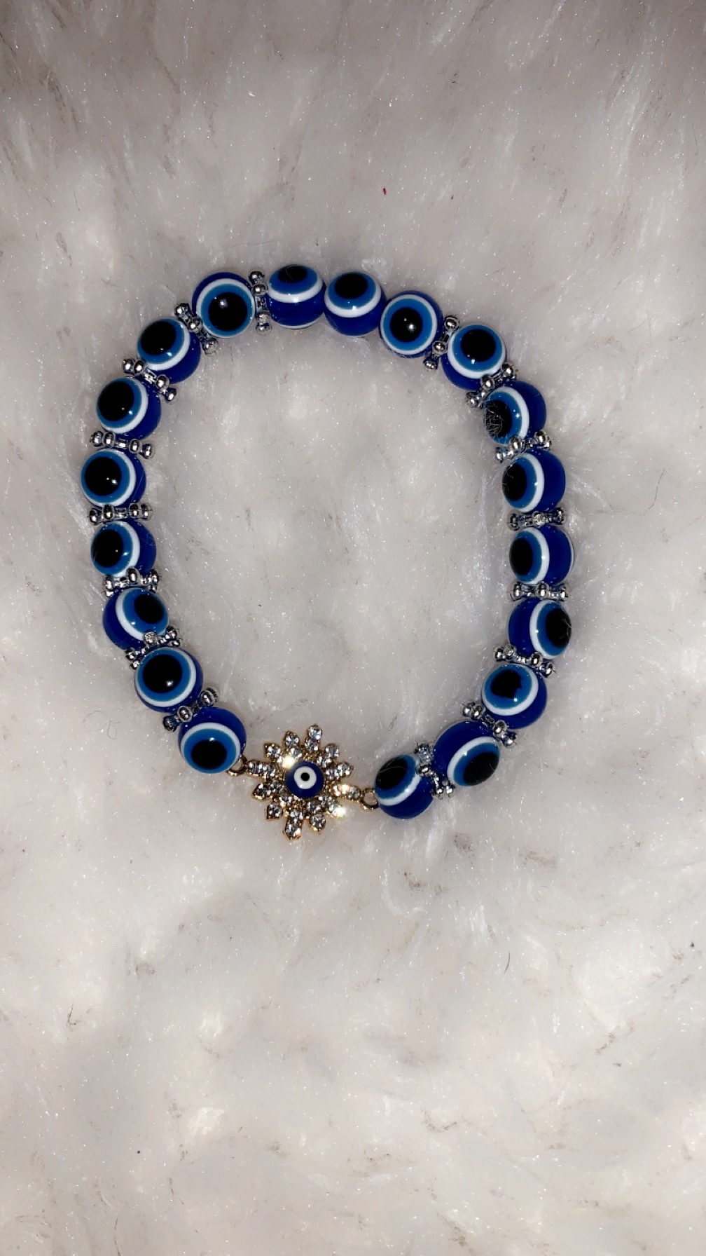 Evil eye bracelet with charm