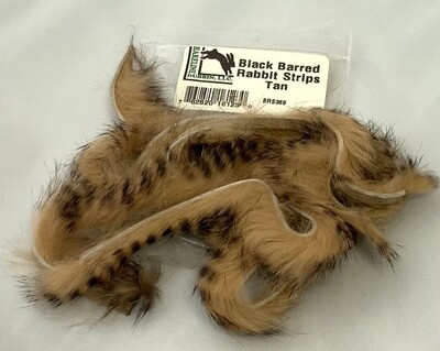 Hareline Black Barred Rabbit Strips 1/8&quot;