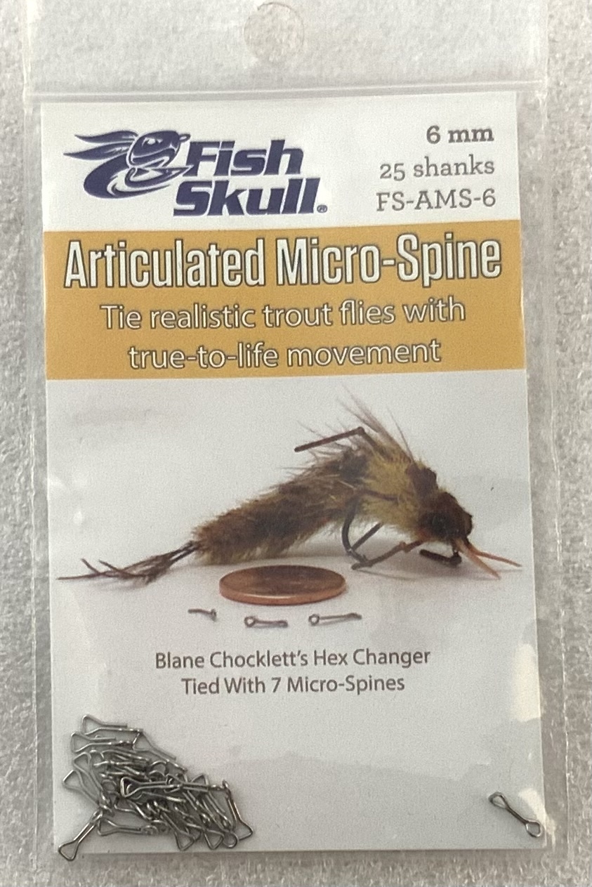 FISH SKULL  Articulated Micro-Spine shanks  " 6 mm "   Fly Tying  Qty 25 