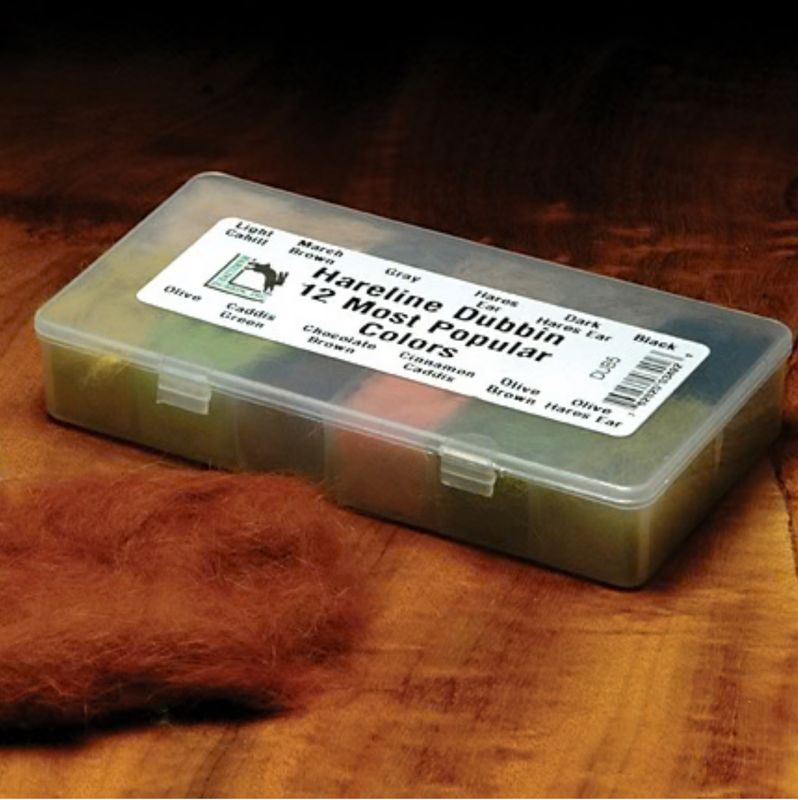 Hareline Dubbin  12 Most Popular Colors Dispenser