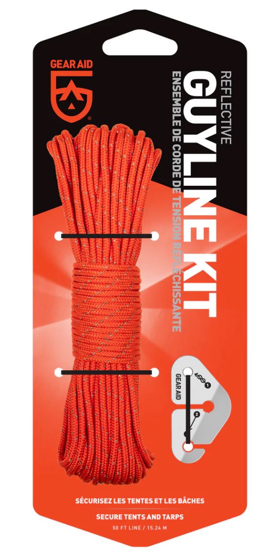 Gear Aid Reflective Orange Guyline Kit 50 Ft.