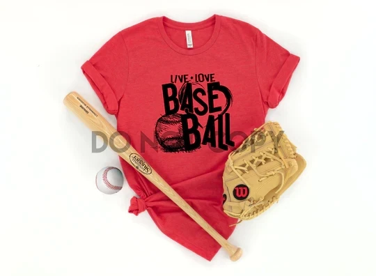 Live Love Baseball Black Screen Print Transfer
