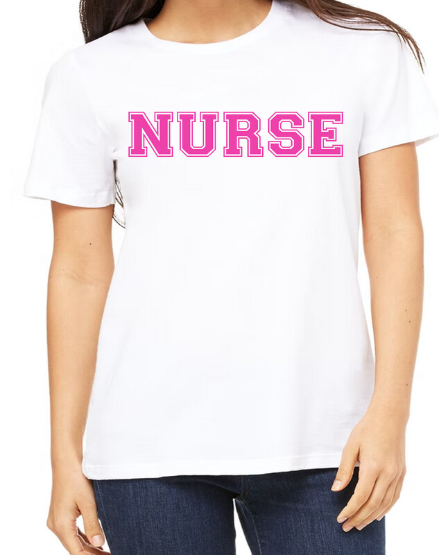 Nurse Pink Varsity Screen Print Transfer