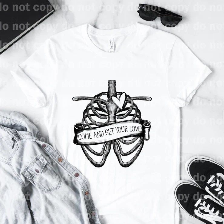 Come And Get Your Love Skellie Ribs Screen Print Transfer