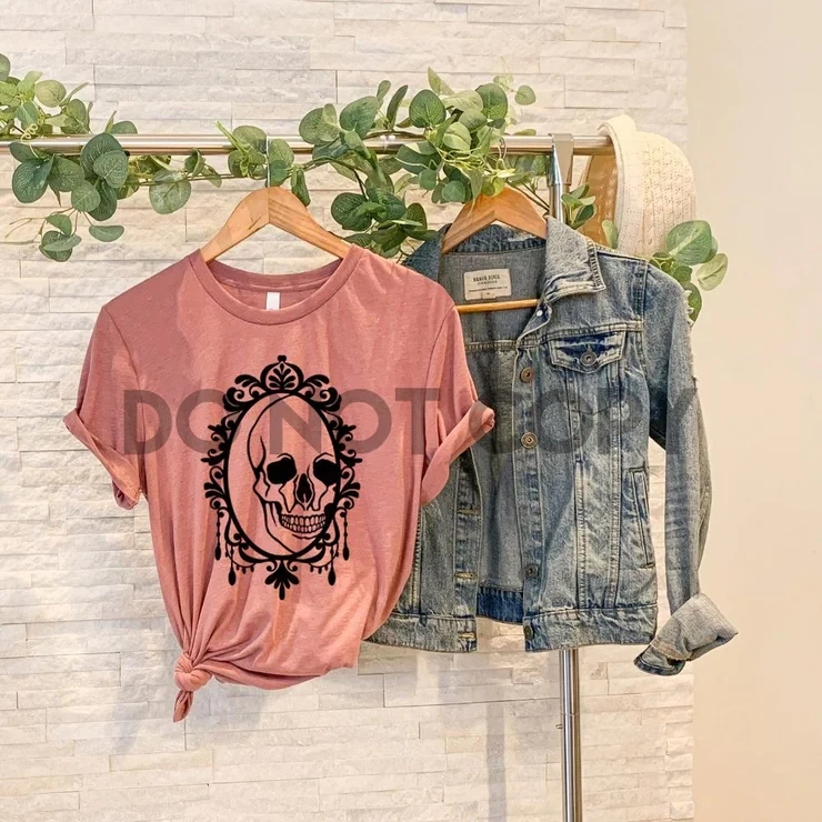 Mirror Skull Screen Print Transfer
